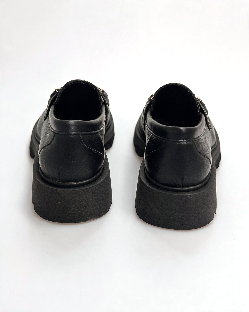 Kožne cipele - mokasine G646 - ATO SHOES - CRNA