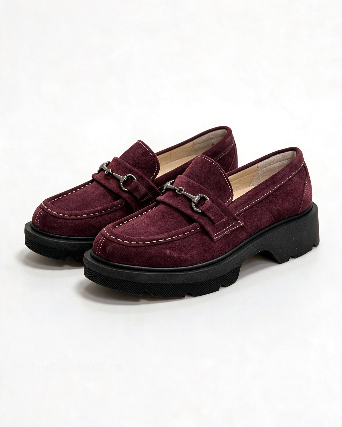 Kožne cipele - mokasine G647 - ATO SHOES - BORDO