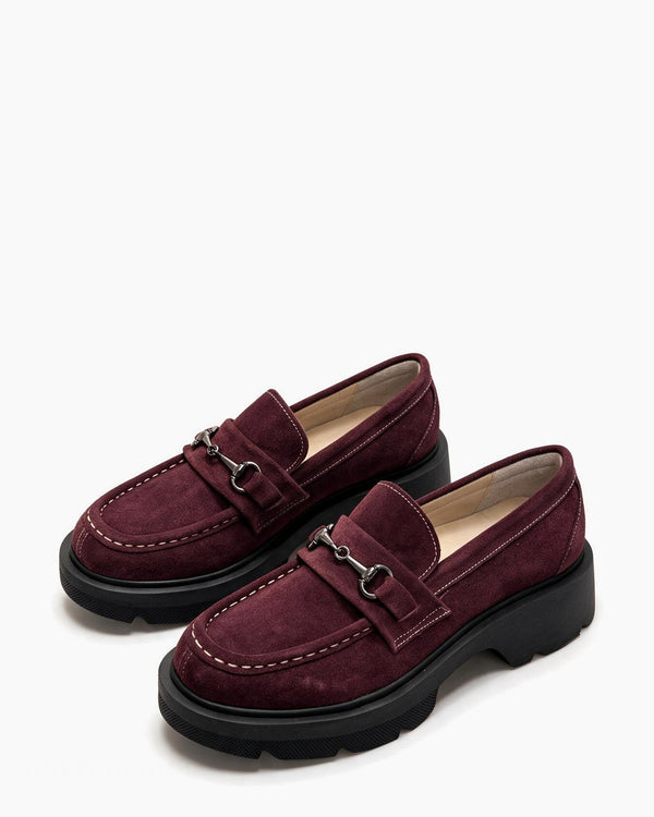 Kožne cipele - mokasine G647 - ATO SHOES - BORDO