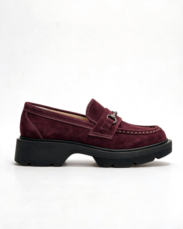 Kožne cipele - mokasine G647 - ATO SHOES - BORDO