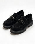 Kožne cipele - mokasine G647 - ATO SHOES - CRNA
