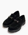 Kožne cipele - mokasine G647 - ATO SHOES - CRNA