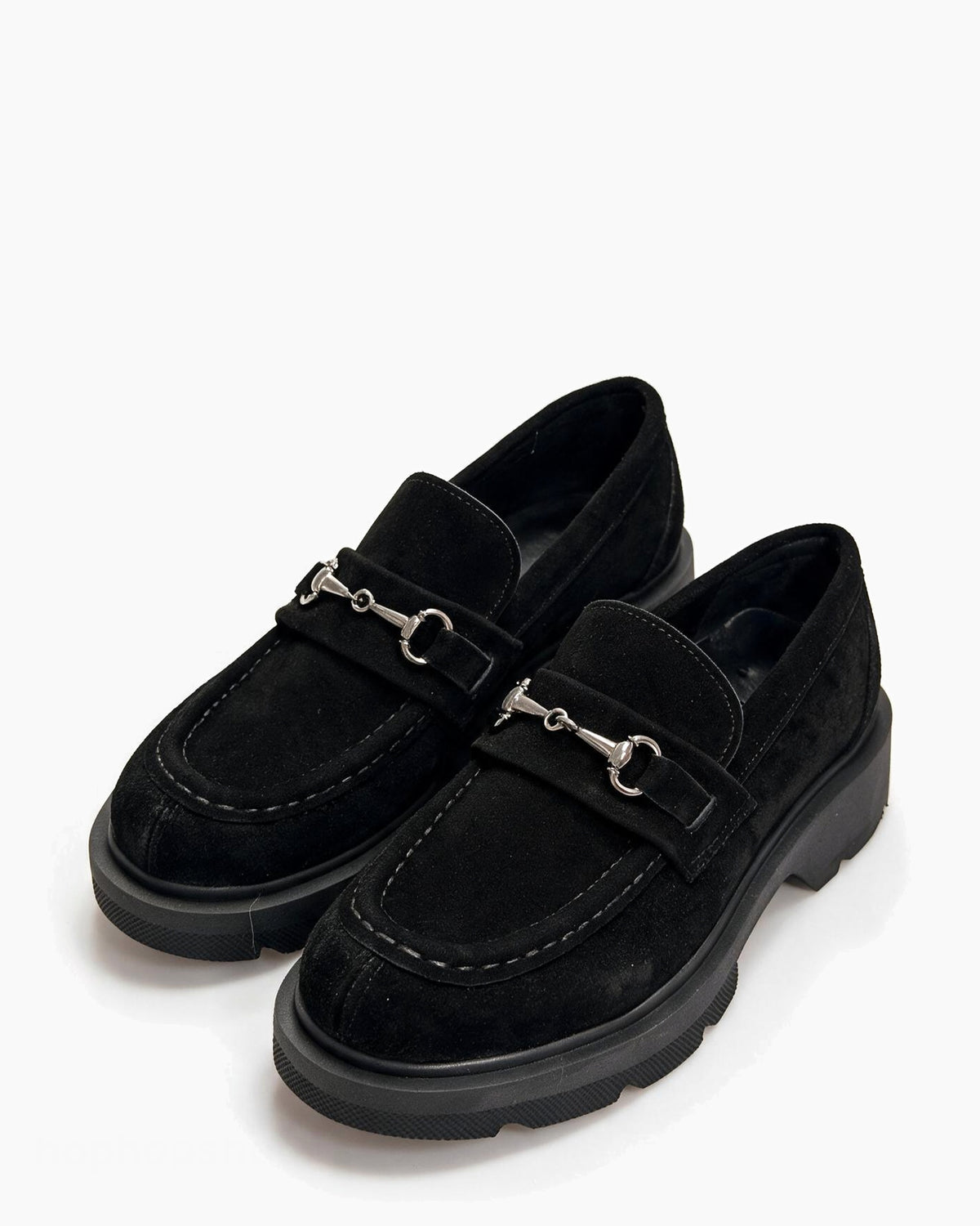Kožne cipele - mokasine G647 - ATO SHOES - CRNA