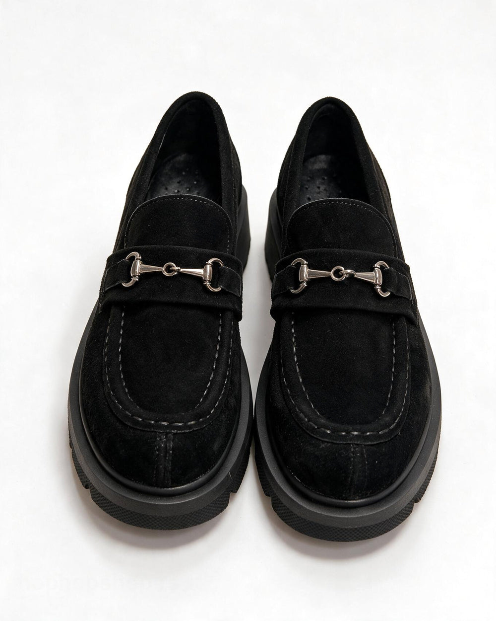 Kožne cipele - mokasine G647 - ATO SHOES - CRNA