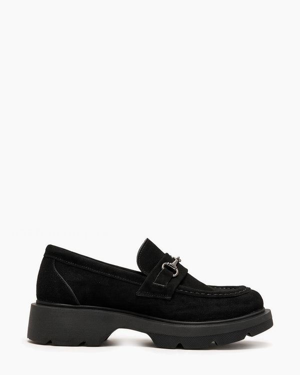 Kožne cipele - mokasine G647 - ATO SHOES - CRNA