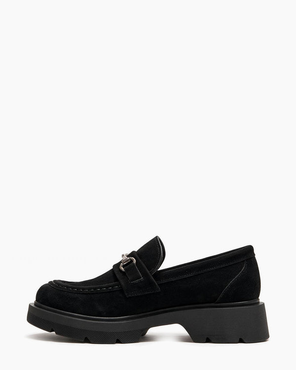Kožne cipele - mokasine G647 - ATO SHOES - CRNA
