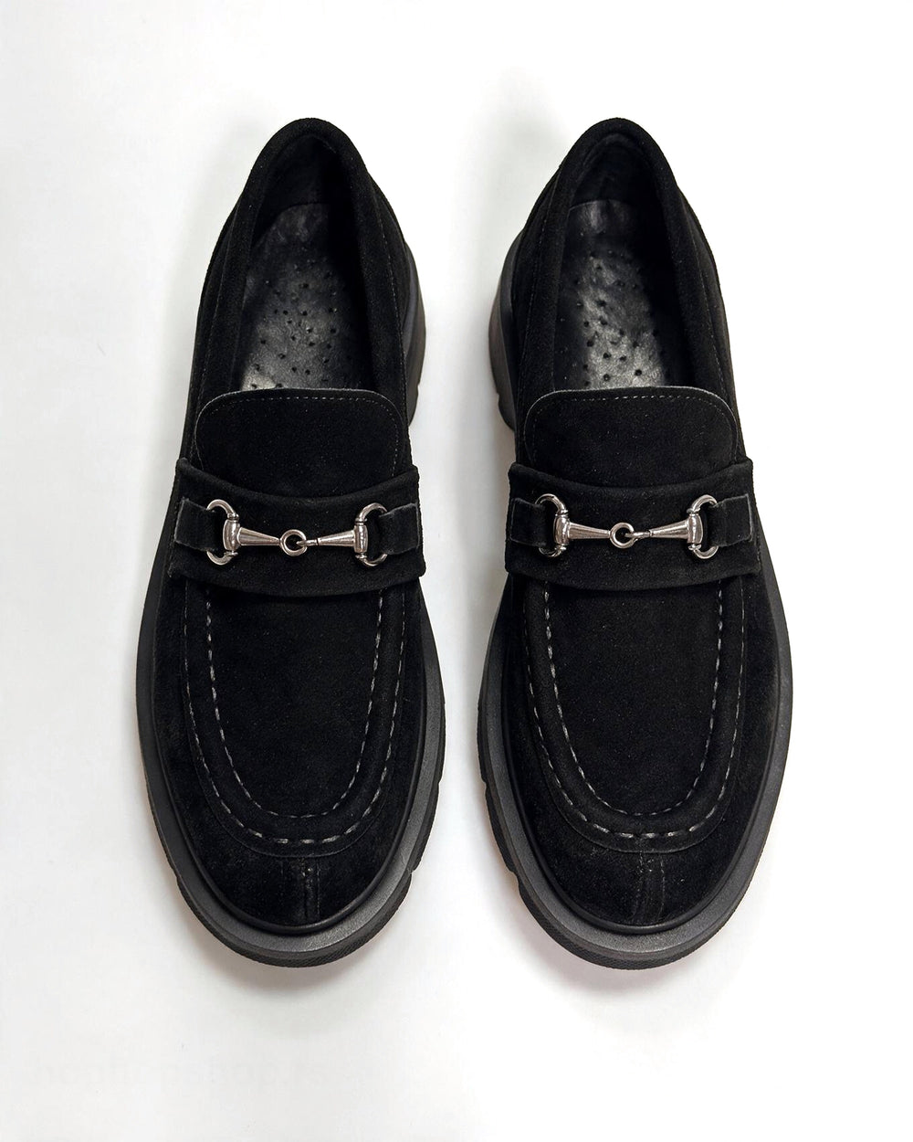 Kožne cipele - mokasine G647 - ATO SHOES - CRNA