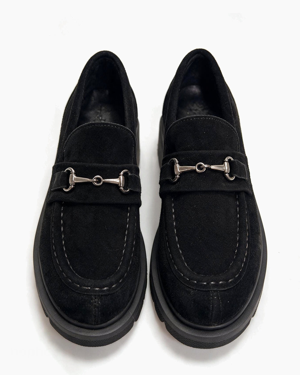 Kožne cipele - mokasine G647 - ATO SHOES - CRNA