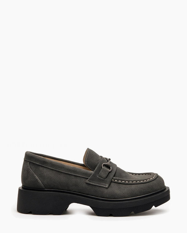 Kožne cipele - mokasine G647 - ATO SHOES - TAMNO SIVA