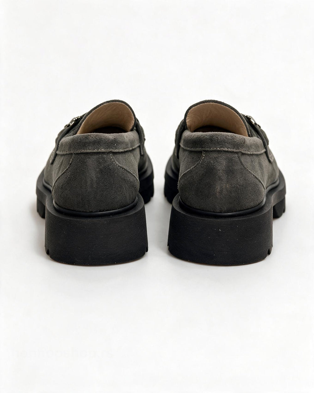 Kožne cipele - mokasine G647 - ATO SHOES - TAMNO SIVA