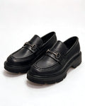 Kožne cipele - mokasine G647 - ATO SHOES - CRNA