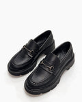 Kožne cipele - mokasine G647 - ATO SHOES - CRNA