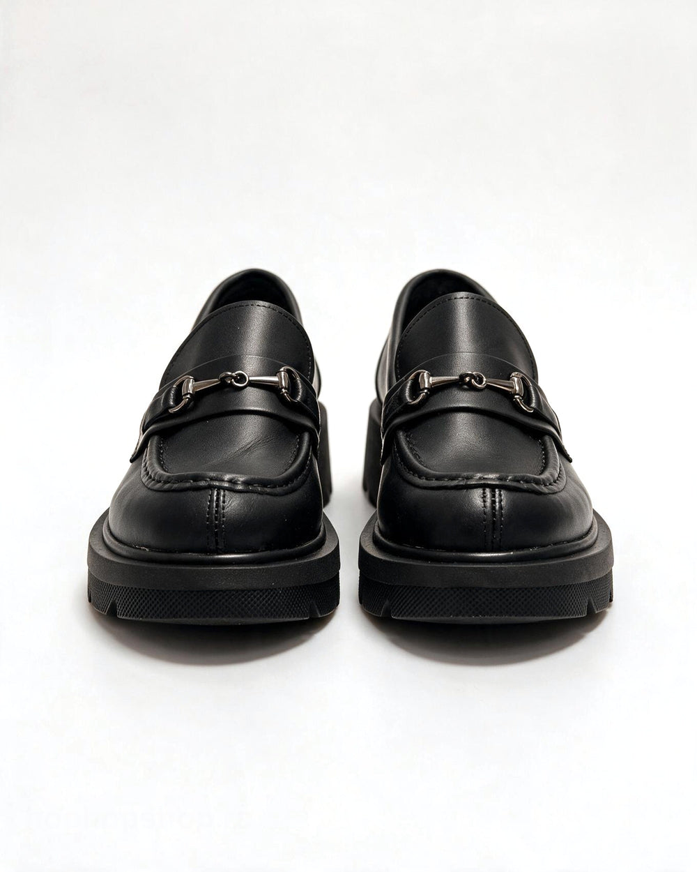 Kožne cipele - mokasine G647 - ATO SHOES - CRNA