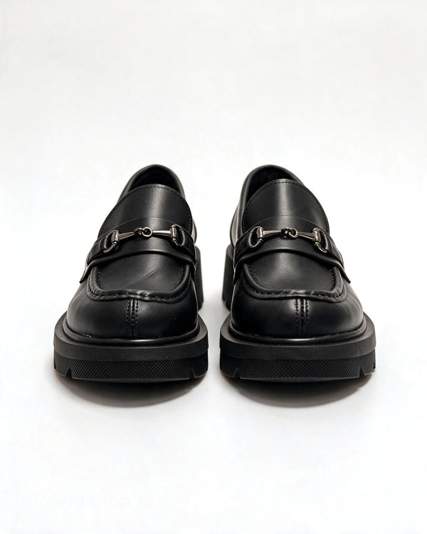 Kožne cipele - mokasine G647 - ATO SHOES - CRNA