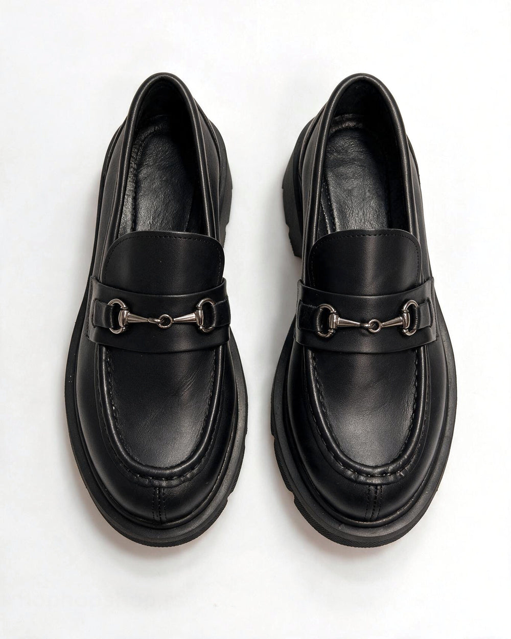 Kožne cipele - mokasine G647 - ATO SHOES - CRNA