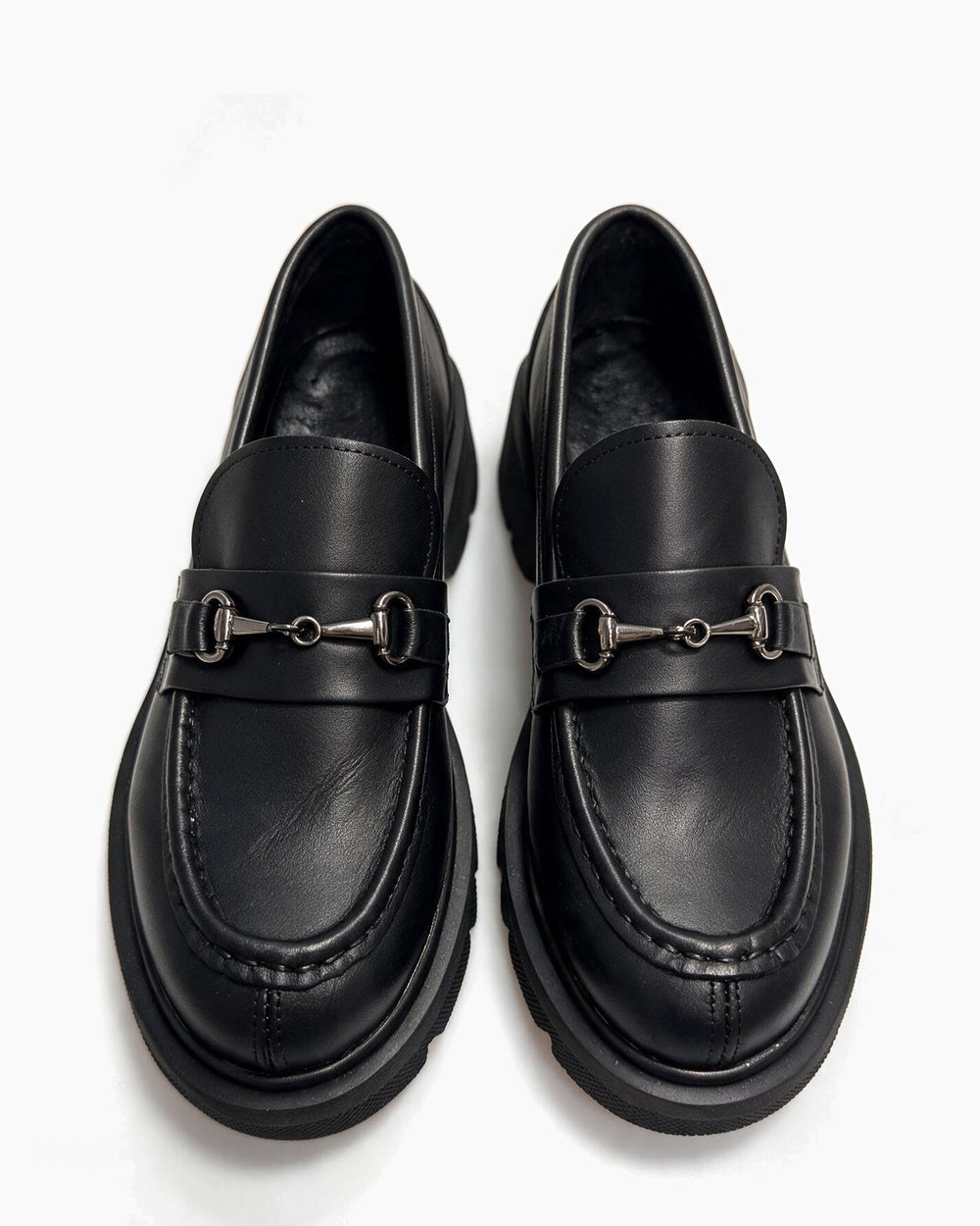 Kožne cipele - mokasine G647 - ATO SHOES - CRNA