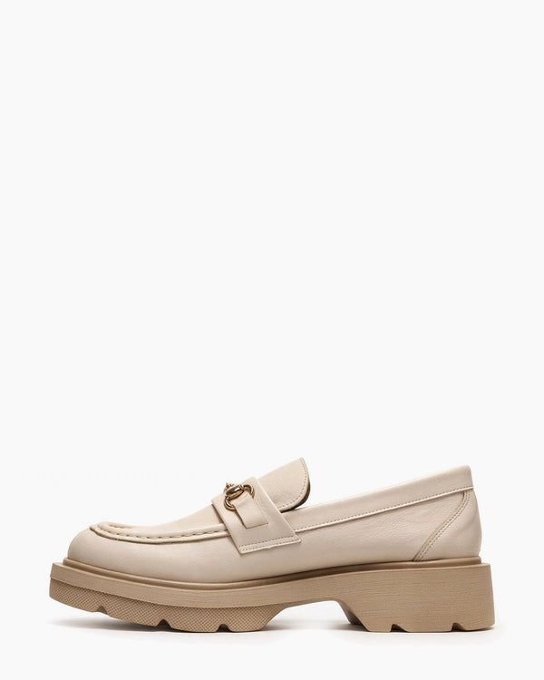 Kožne cipele - mokasine G648 - ATO SHOES - BEŽ