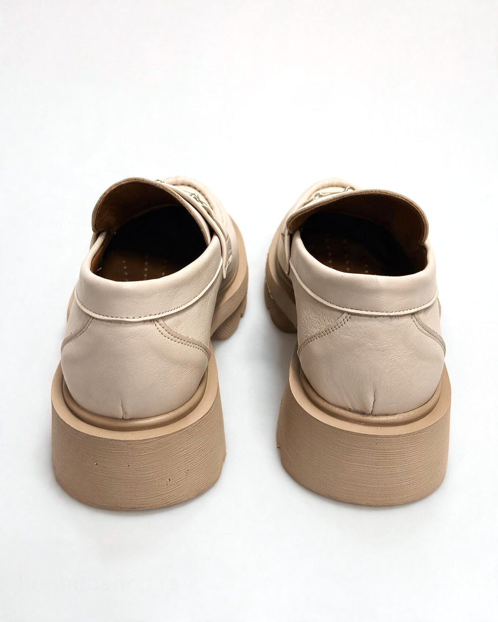 Kožne cipele - mokasine G648 - ATO SHOES - BEŽ