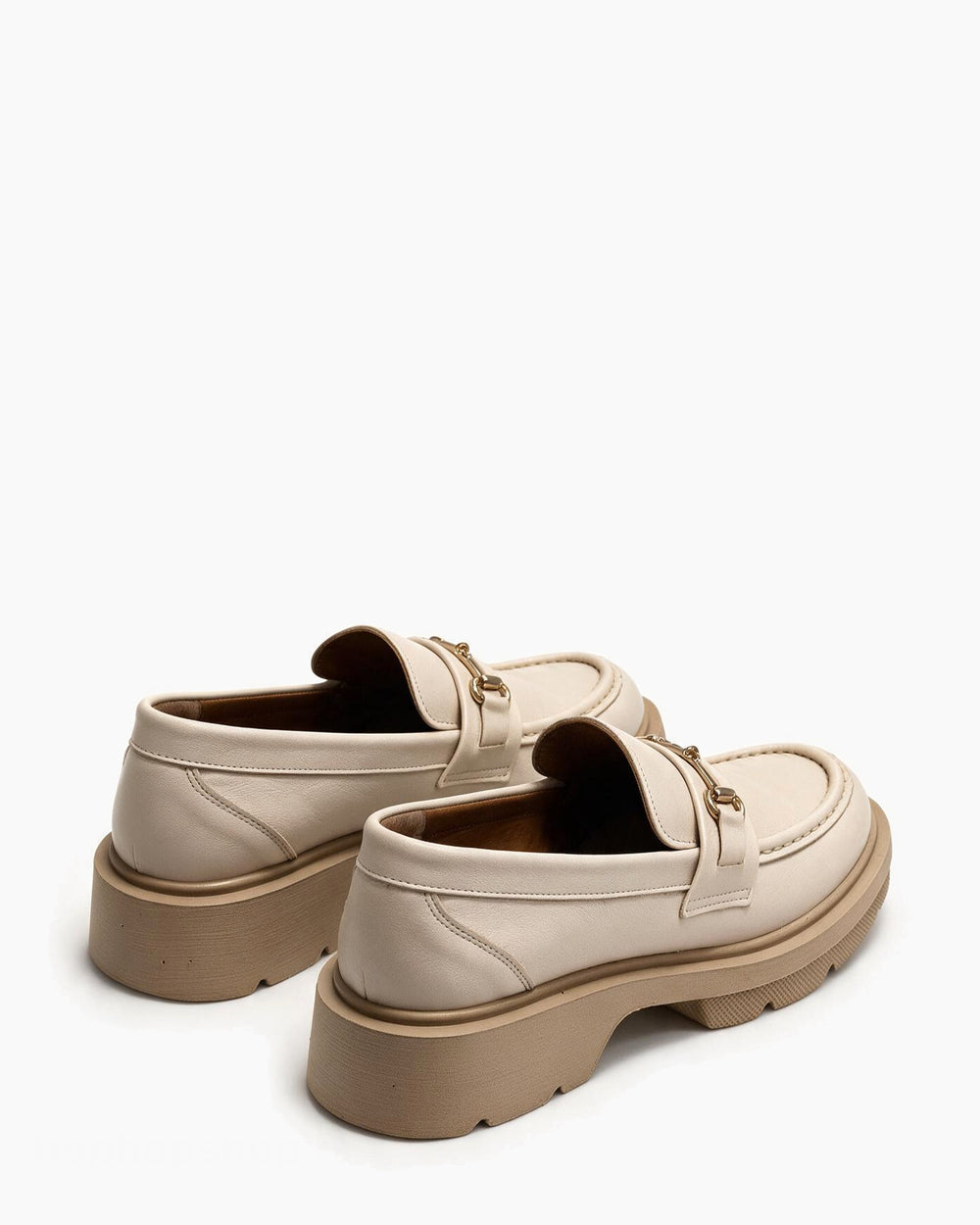 Kožne cipele - mokasine G648 - ATO SHOES - BEŽ
