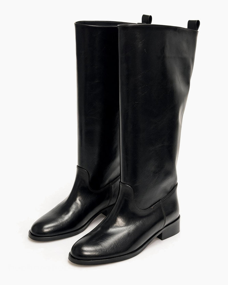 Kožne čizme G649 - ATO SHOES - CRNA