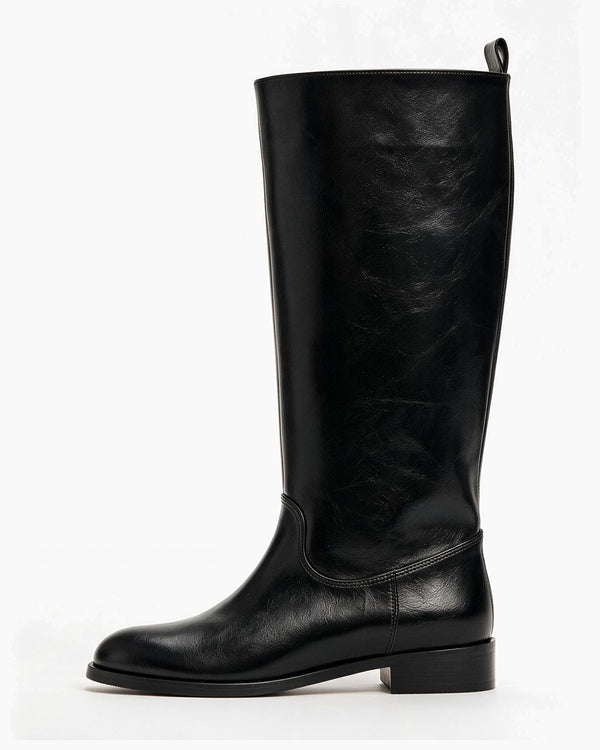 Kožne čizme G649 - ATO SHOES - CRNA