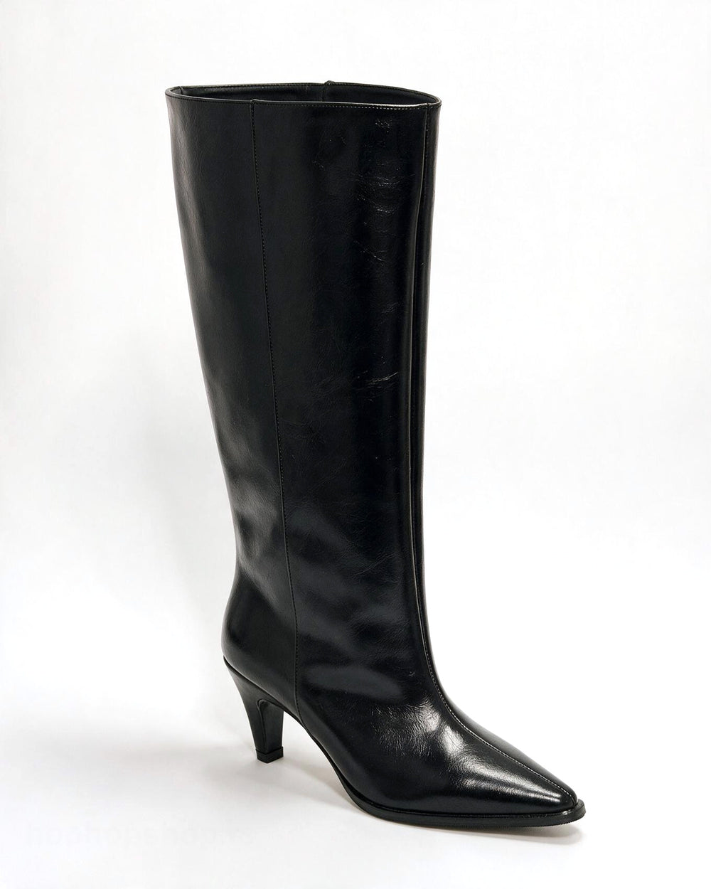 Kožne čizme G650 - ATO SHOES - na tanku štiklu - CRNA