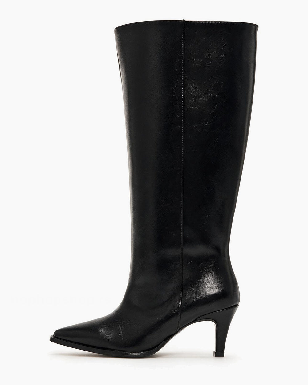 Kožne čizme G650 - ATO SHOES - na tanku štiklu - CRNA