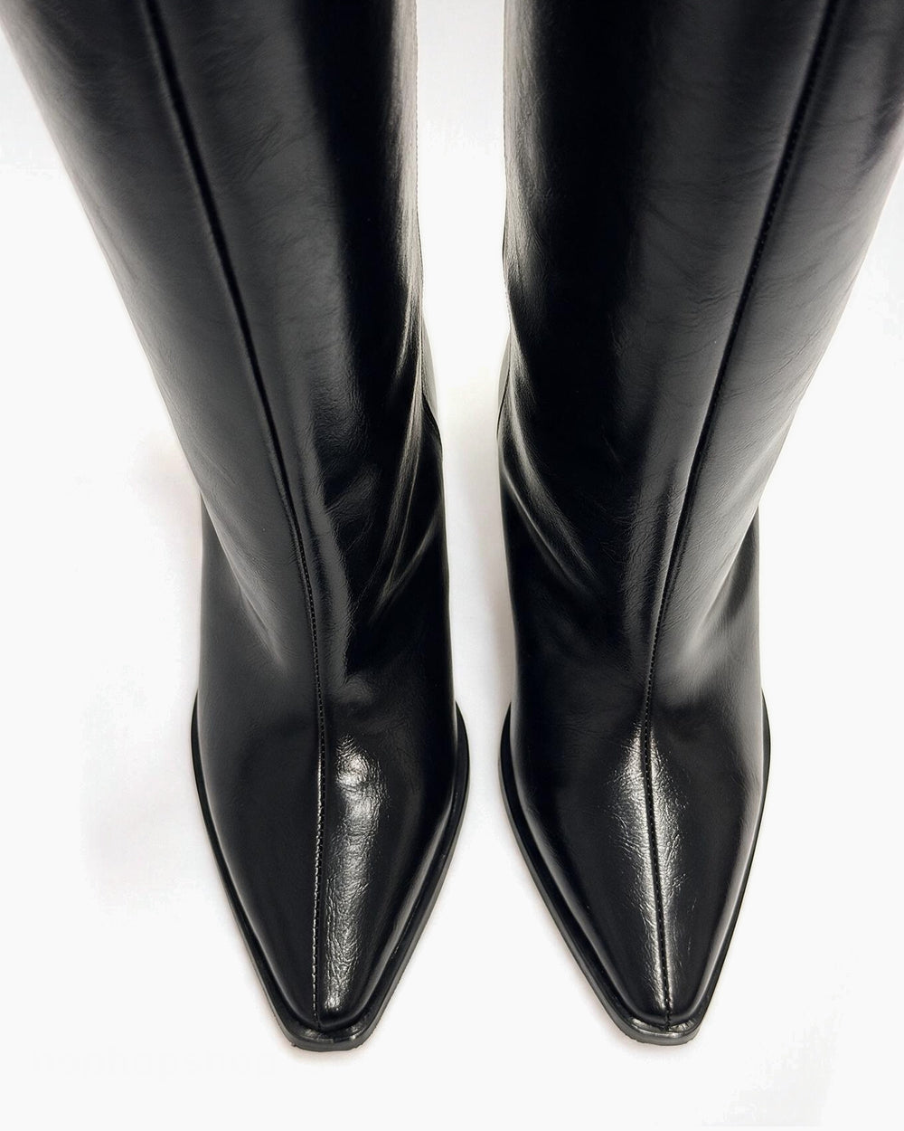 Kožne čizme G650 - ATO SHOES - na tanku štiklu - CRNA