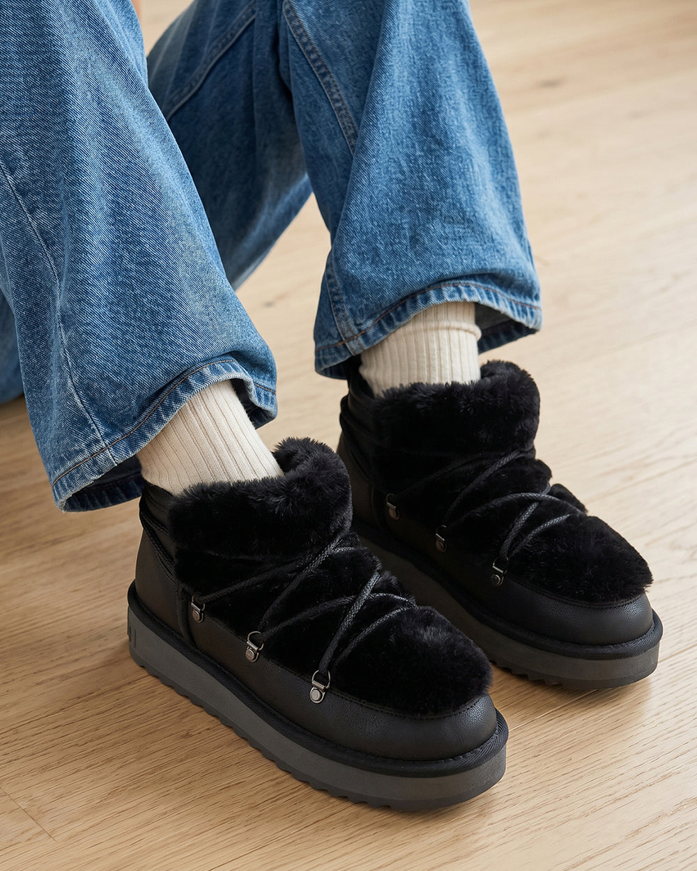 Gležnjače D.Franklin Nordic Trk Fur Low Black G637 - CRNA