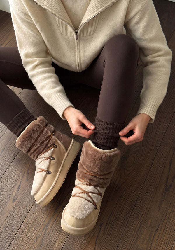 Ženske čizme D.Franklin Nordic Trk Fur Gradient Taupe G710 - TAUPE