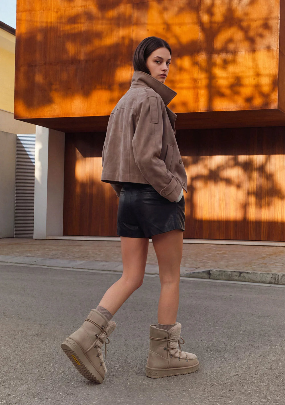 Ženske čizme D.Franklin Nordic Trk Fur Taupe G689 - TAUPE