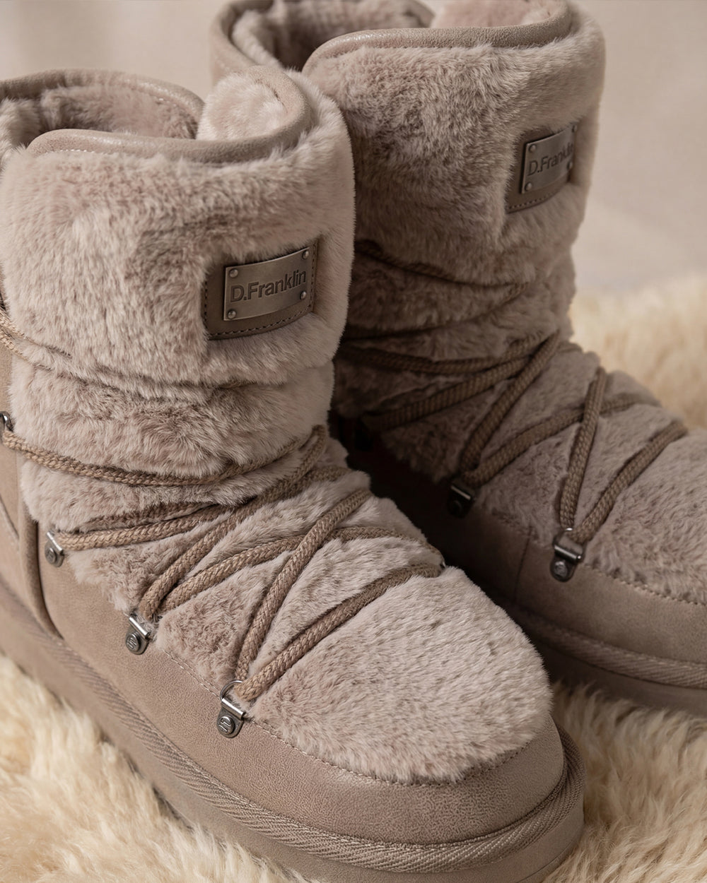Ženske čizme D.Franklin Nordic Trk Fur Taupe G689 - TAUPE