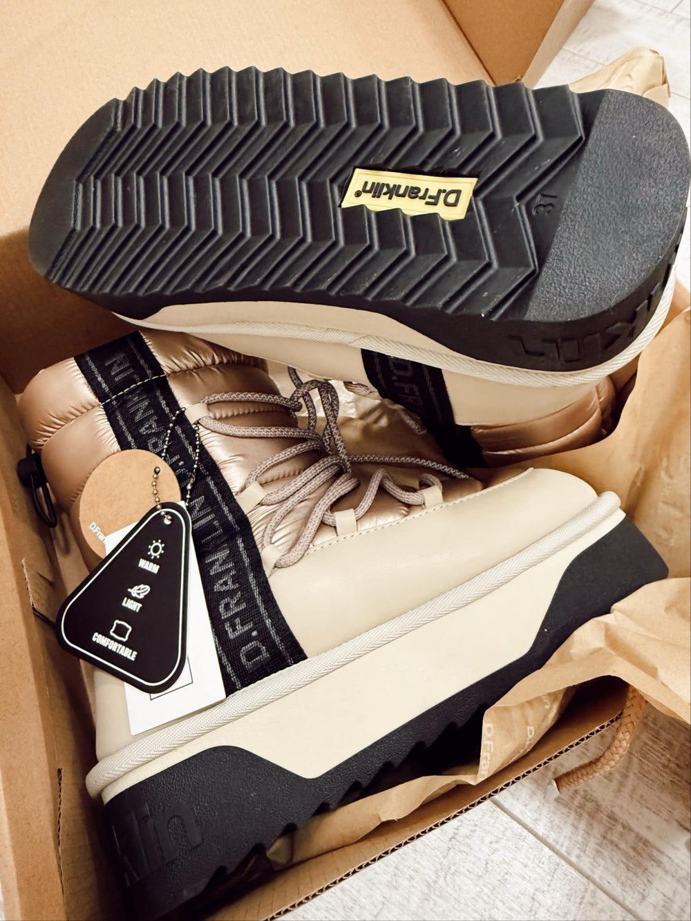 Ženske čizme za sneg F985 - D. FRANKLIN NORDIC BOMB V.2 BEIGE - BEŽ