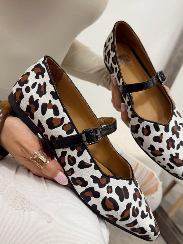 Kožne baletanke G149 - ETERNAL - špic - LEOPARD