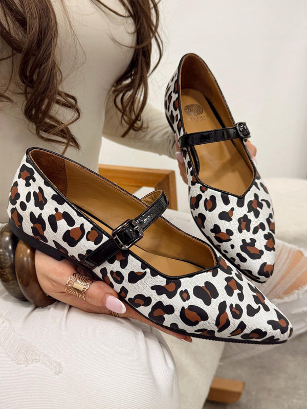 Kožne baletanke G149 - ETERNAL - špic - LEOPARD