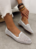 Kožne cipele - baletanke G464 - ATO SHOES - rupičaste - BELA