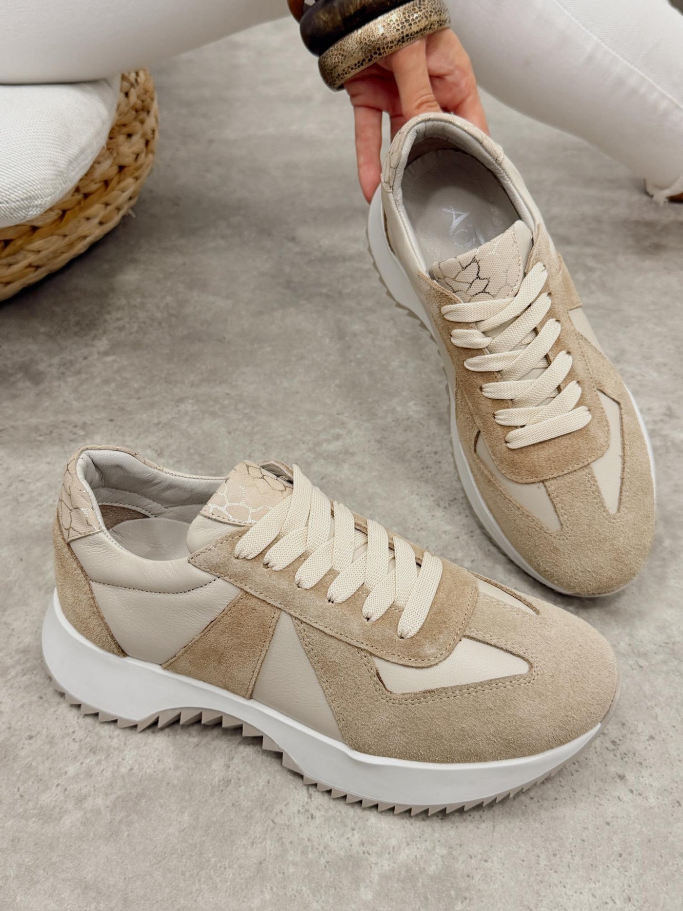 Kožne patike G454 - ATO SHOES - BEŽ