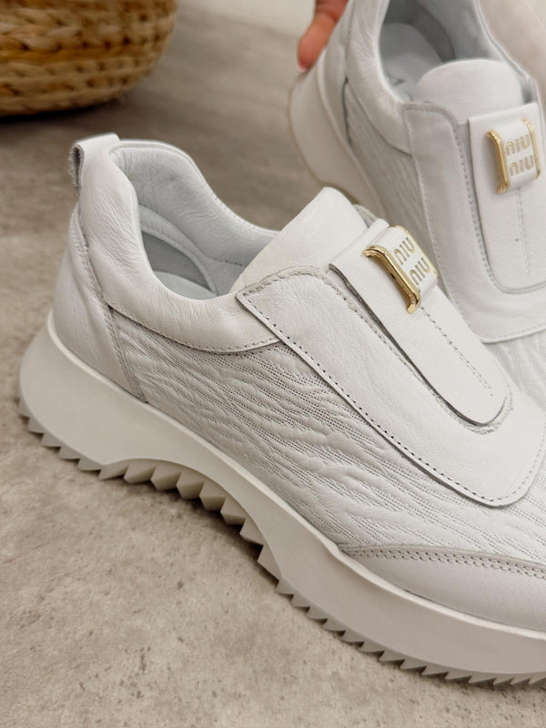 Kožne patike G455 - ATO SHOES - BELA