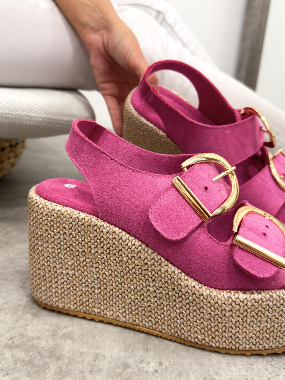 Ženske sandale G499 - na platformu - PINK