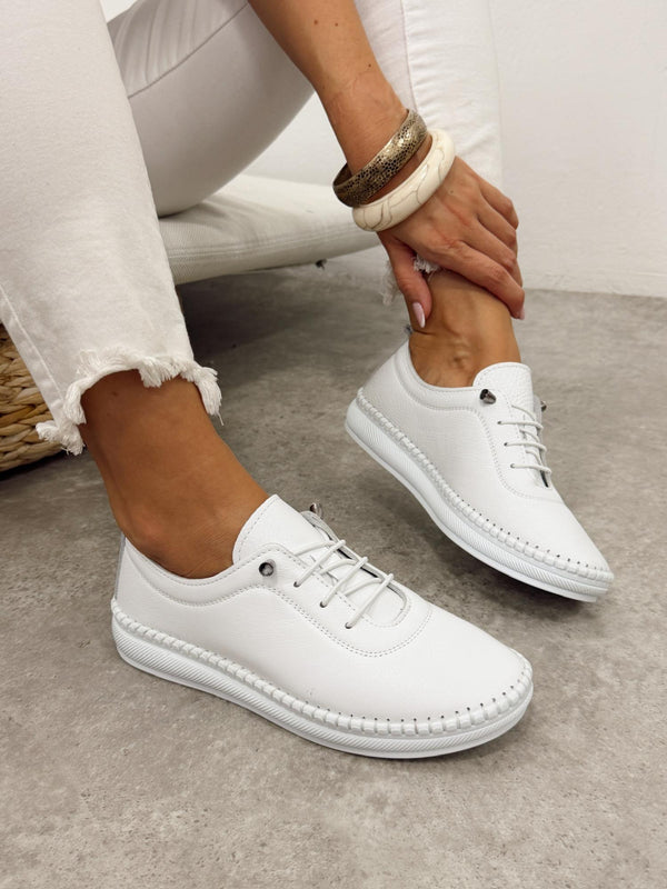 Kožne patike G450 - ATO SHOES - BELA