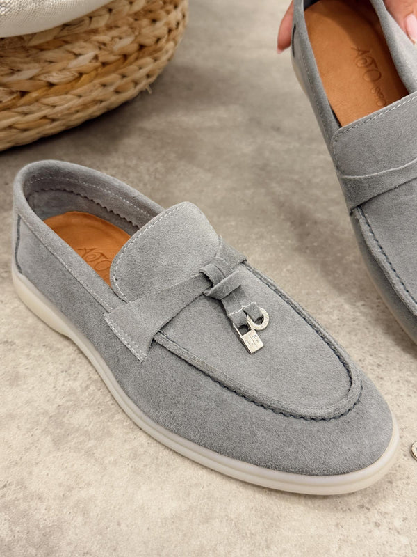 Kožne cipele - mokasine G459 - ATO SHOES - SIVA