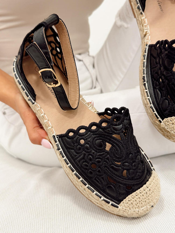 Ženske sandale - espadrile G310 - CRNA