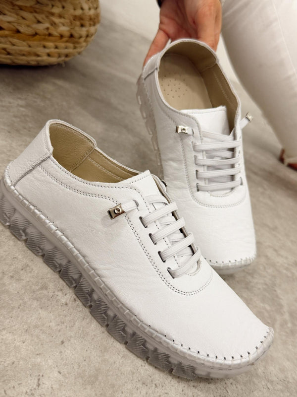 Kožne patike G451 - ATO SHOES - BELA