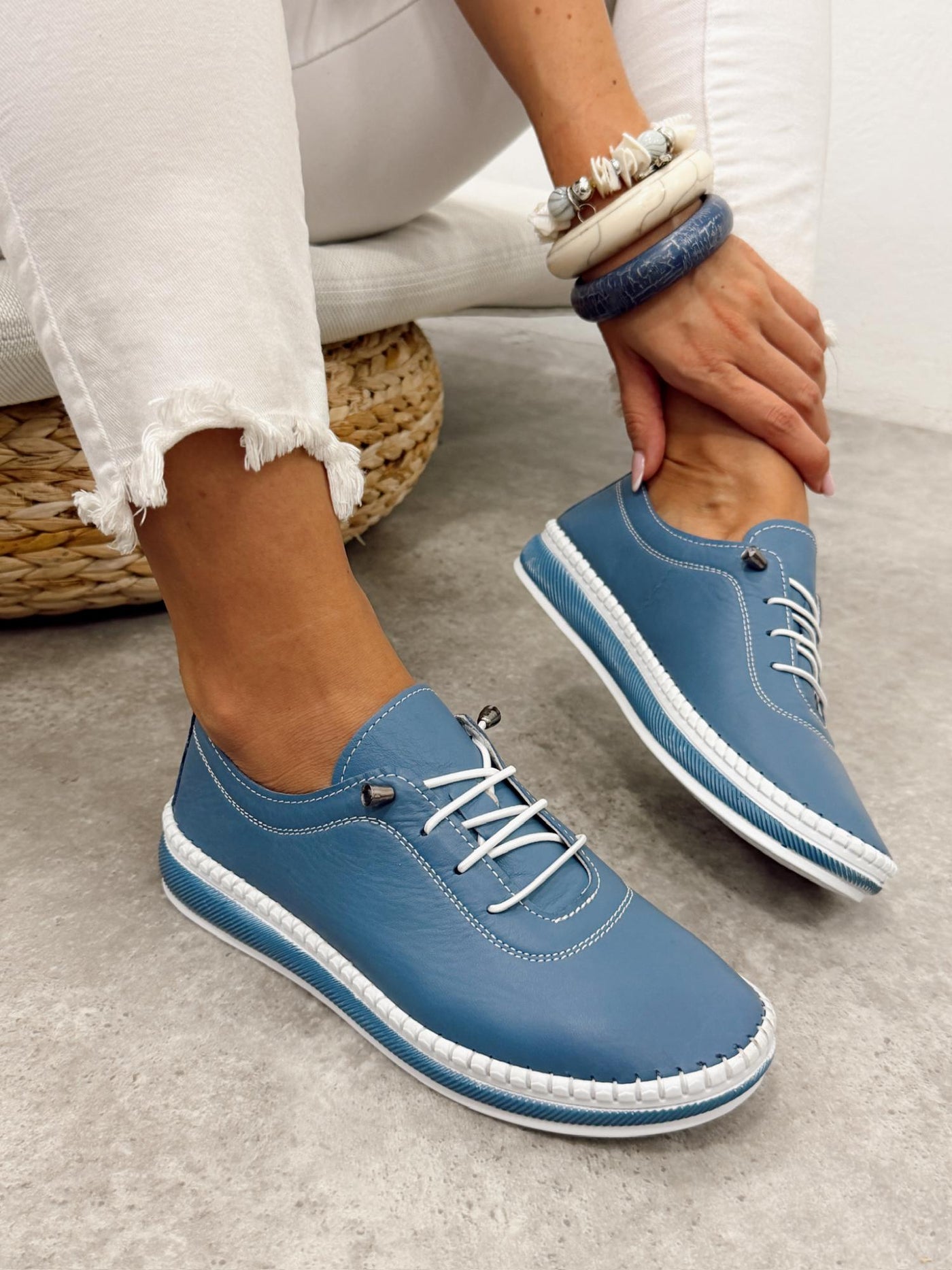 Kožne patike G450 - ATO SHOES - PLAVA