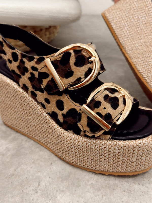 Ženske sandale G499 - na platformu - LEOPARD