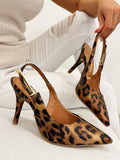 Ženske sandale - štikle G275 - VIZZANO - na tanku štiklu - LEOPARD