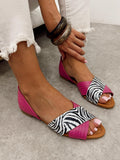 Kožne sandale - baletanke G473 - ATO SHOES - ZEBRA - CIKLAMA
