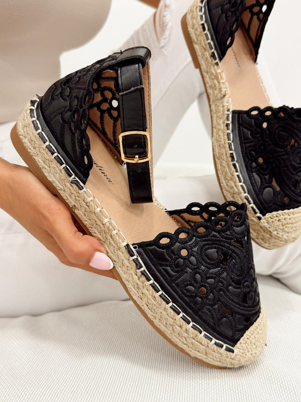 Ženske sandale - espadrile G310 - CRNA