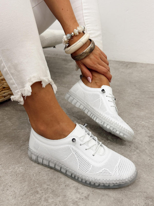 Kožne patike G452 - ATO SHOES - BELA