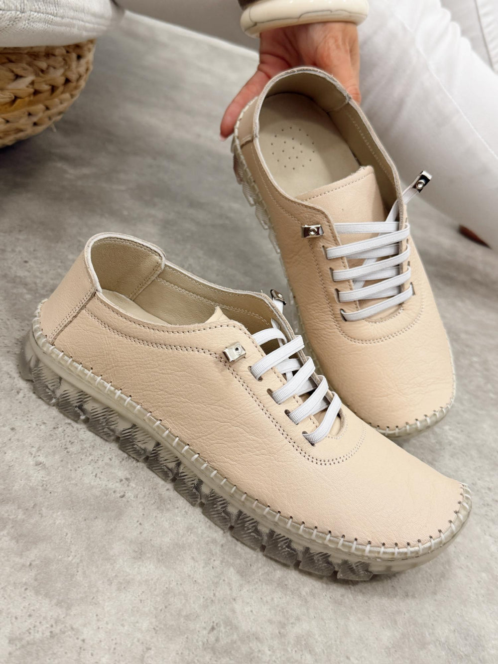 Kožne patike G451 - ATO SHOES - BEŽ